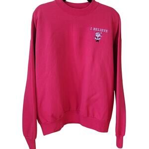 Vintage Hanes I Believe Santa Sweatshirt 2XL Red Christmas Holiday Pullover